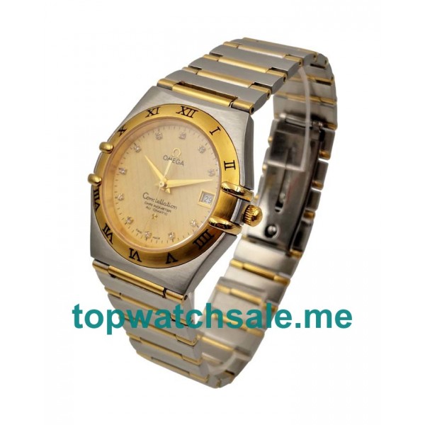 UK Champagne Dials Steel And Gold Omega Constellation 1202.15.00 Replica Watches