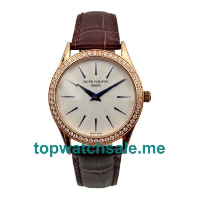 UK White Dials Rose Gold Patek Philippe Calatrava 4897R Replica Watches