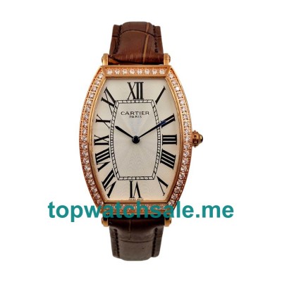 UK Silver Dials Rose Gold Cartier Tortue WE400451 Replica Watches