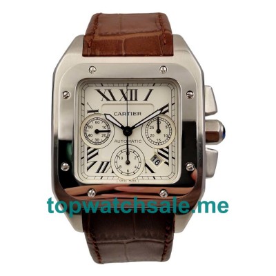 UK Silver Dials Steel Cartier Santos 100 W20090X8 Replica Watches