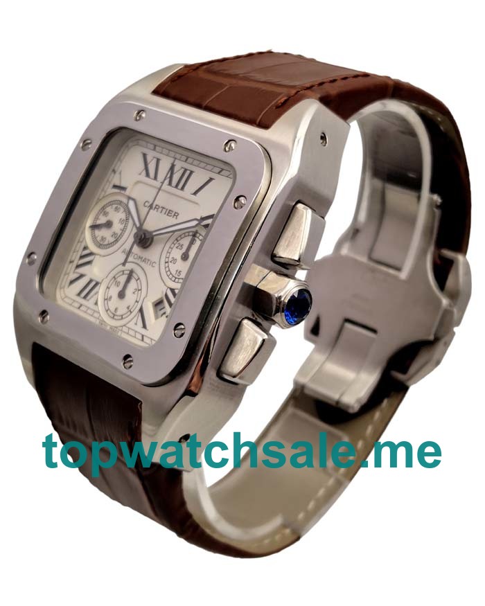 UK Silver Dials Steel Cartier Santos 100 W20090X8 Replica Watches