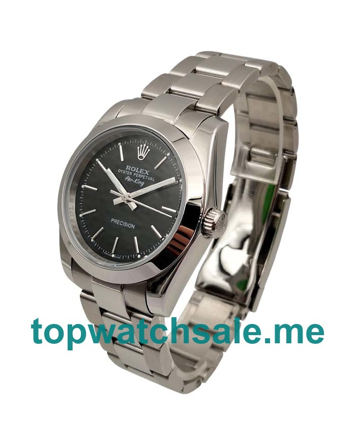 UK Black Dials Steel Rolex Air-King 14000 Replica Watches