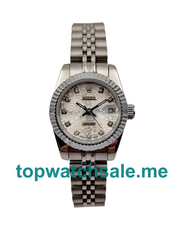 UK Silver Dials Steel And White Gold Rolex Lady-Datejust 79174 Replica Watches