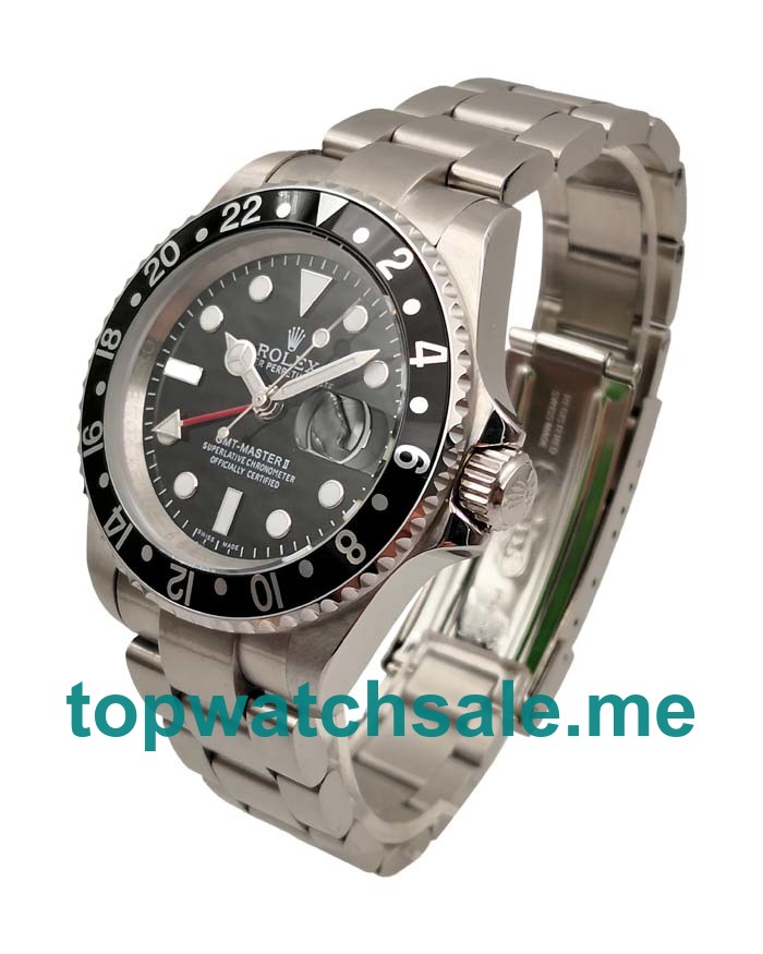 UK Black Dials Steel Rolex GMT-Master II 16710 LN Replica Watches