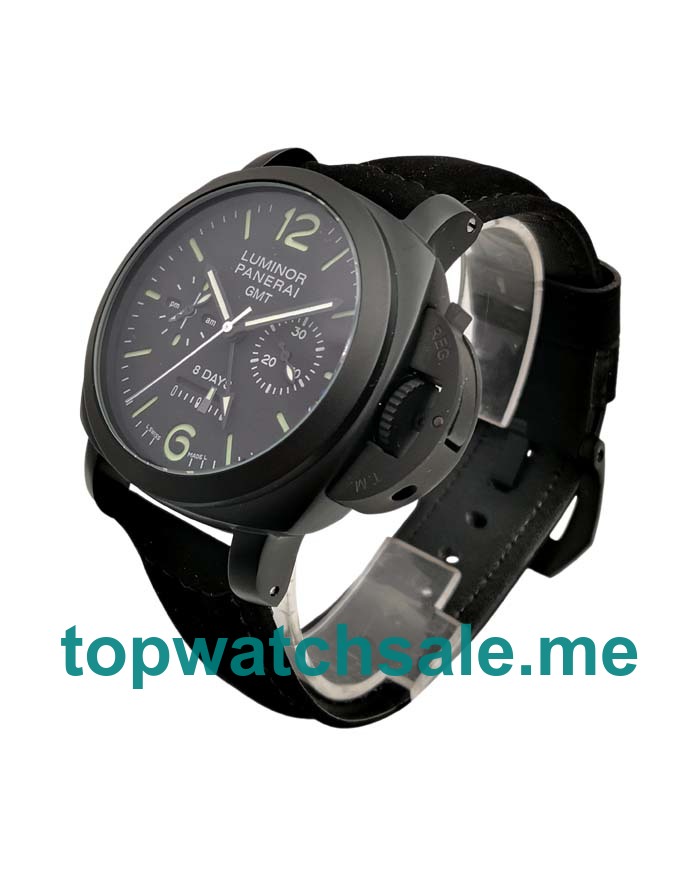 UK Black Dials Black Ceramic Panerai Luminor GMT PAM00317 Replica Watches