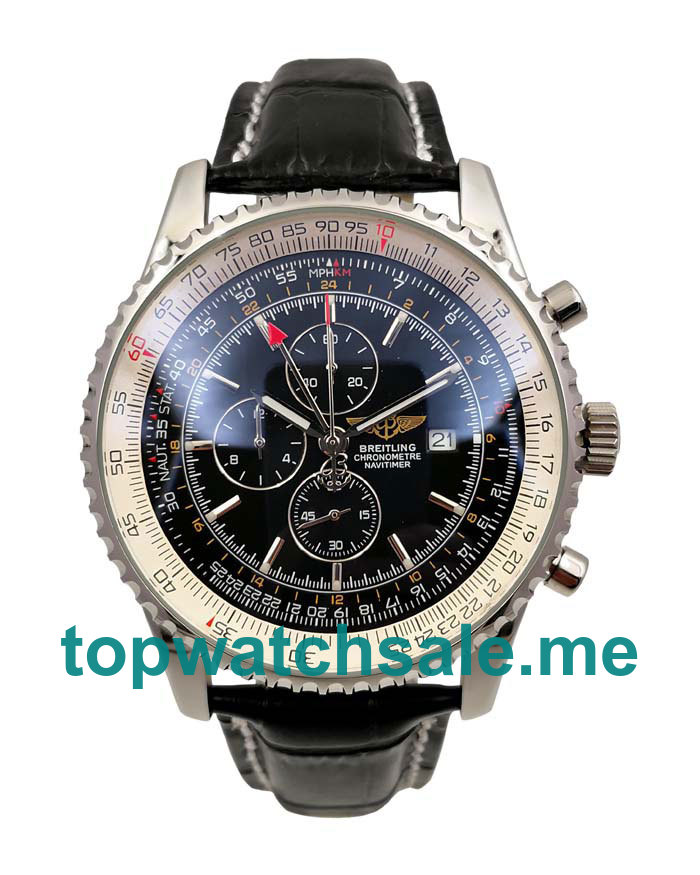 UK Black Dials Steel Breitling Navitimer World A24322 Replica Watches