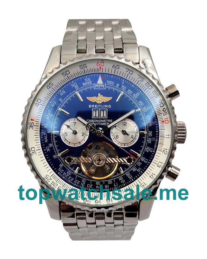 UK Blue Dials Steel Breitling Navitimer World A24322 Replica Watches