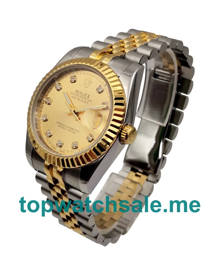 UK Champagne Dials Steel And Gold Rolex Datejust 16233 Replica Watches