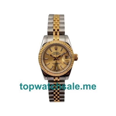 UK Champagne Dials Steel And Gold Rolex Lady-Datejust 179173 Replica Watches