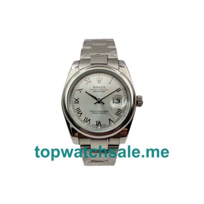 UK Silver Dials Steel Rolex Datejust 116200 Replica Watches