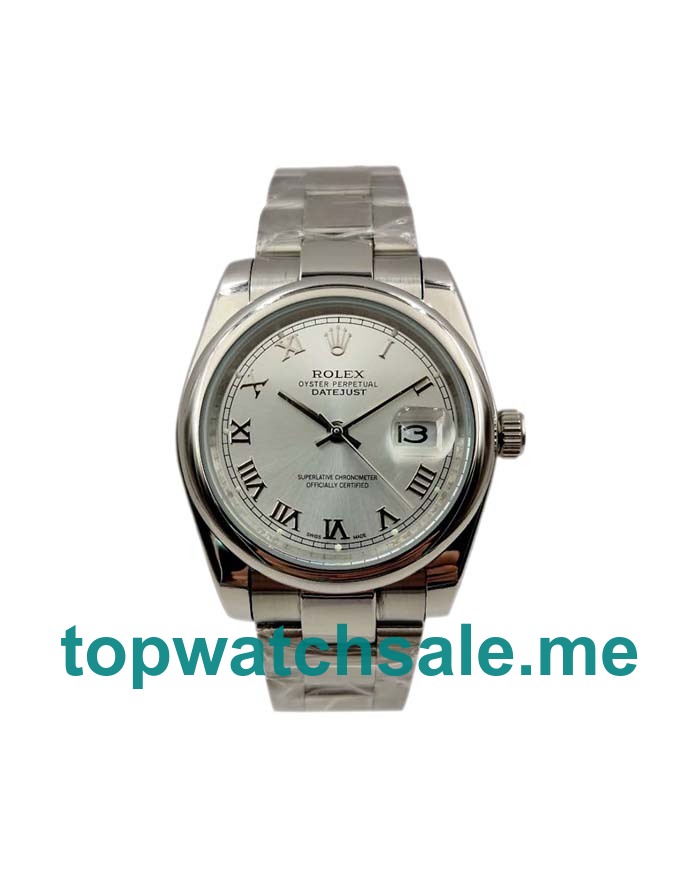 UK Silver Dials Steel Rolex Datejust 116200 Replica Watches