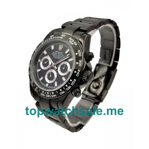 UK Black Dials Black Steel Rolex Daytona 116500 Replica Watches