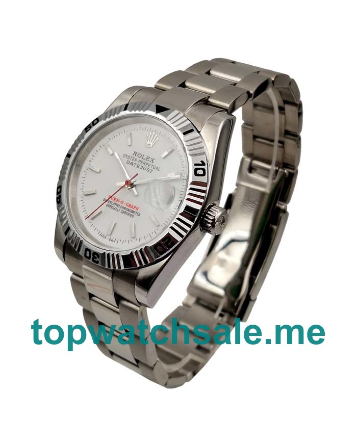 UK White Dials Steel And White Gold Rolex Datejust Turn-O-Graph 116264 Replica Watches