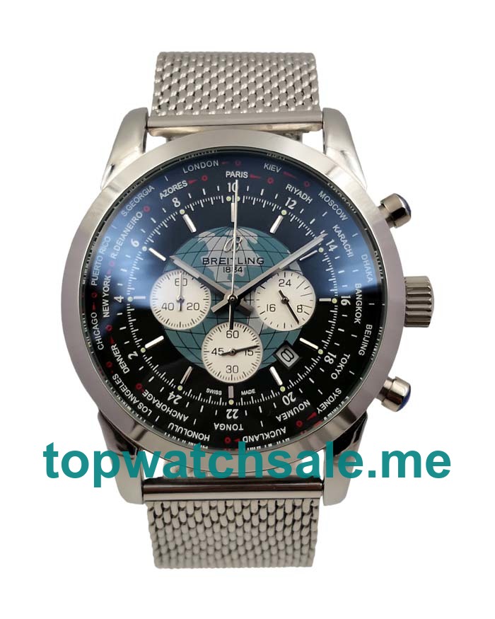 UK Black Dials Steel Breitling Transocean Chronograph AB0510U4 Replica Watches