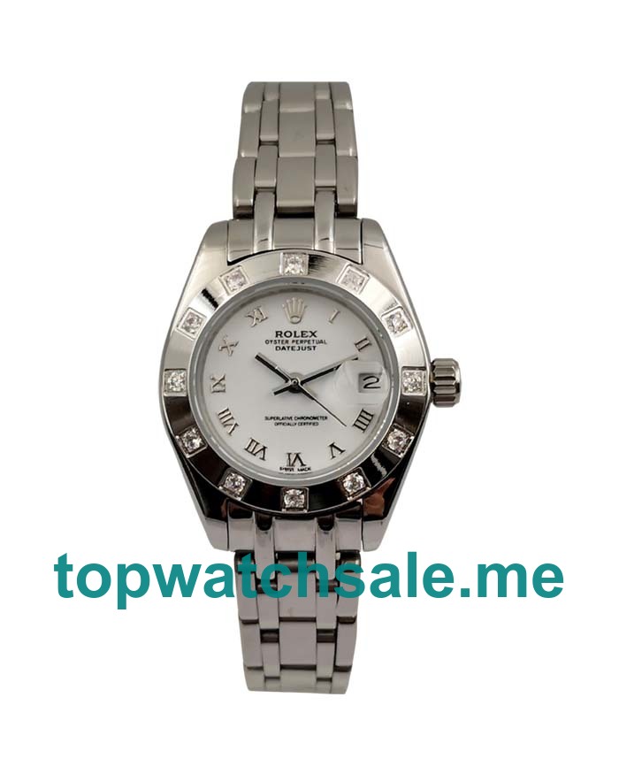 UK White Dials White Gold Rolex Pearlmaster 80319 Replica Watches