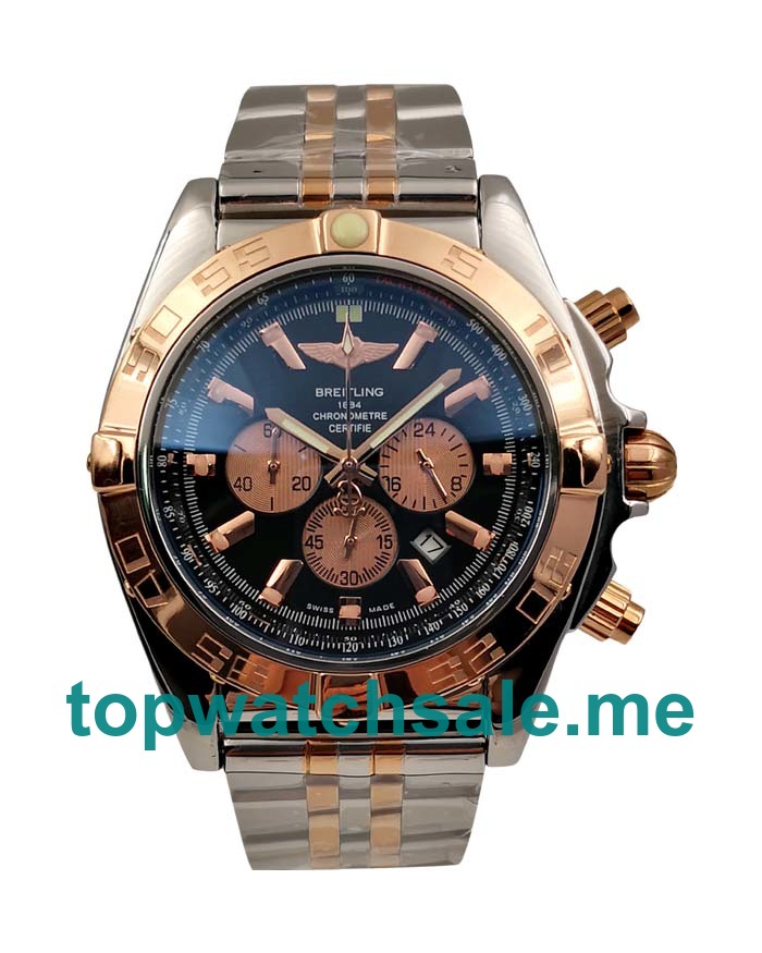 UK Black Dials Steel And Rose Gold Breitling Chronomat CB0110 Replica Watches