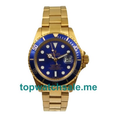 UK Blue Dials Gold Rolex Submariner 116618 LB Replica Watches