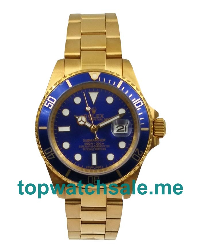 UK Blue Dials Gold Rolex Submariner 116618 LB Replica Watches