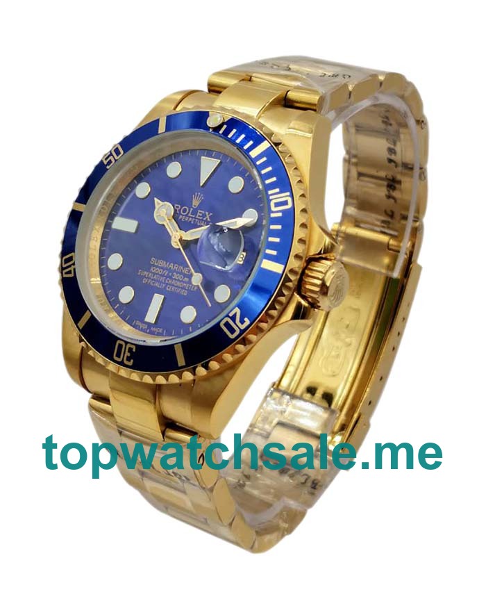 UK Blue Dials Gold Rolex Submariner 116618 LB Replica Watches