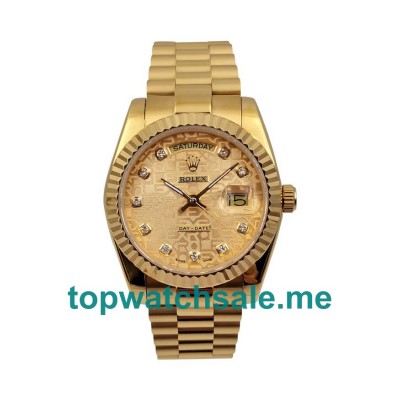 UK Champagne Dials Gold Rolex Day-Date 118238 Replica Watches