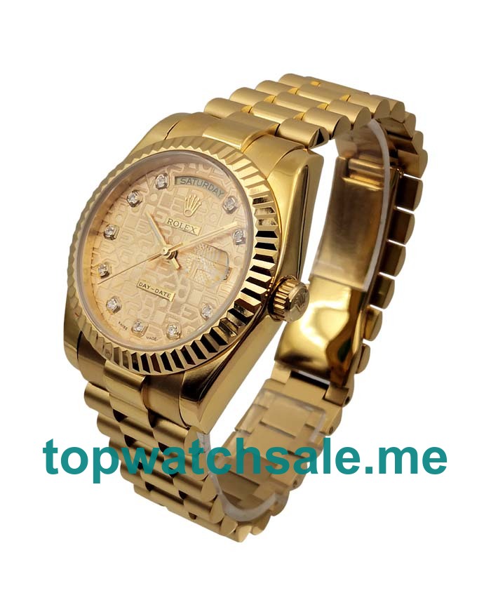 UK Champagne Dials Gold Rolex Day-Date 118238 Replica Watches