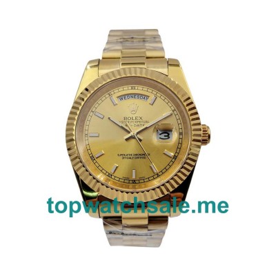 UK Champagne Dials Gold Rolex Day-Date 218238 Replica Watches