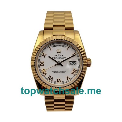 UK White Dials Gold Rolex Day-Date 118238 Replica Watches