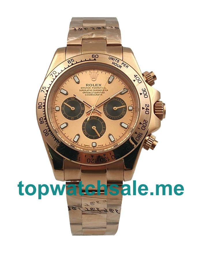 UK Rose Dials Rose Gold Rolex Daytona 116505 Replica Watches