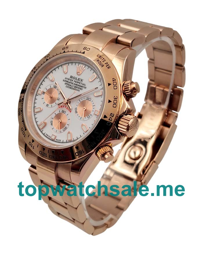 UK White Dials Rose Gold Rolex Daytona 116505 Replica Watches