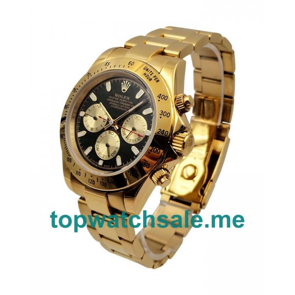 UK Black Dials Gold Rolex Daytona 116528 Replica Watches