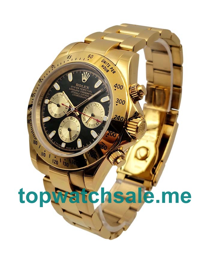 UK Black Dials Gold Rolex Daytona 116528 Replica Watches