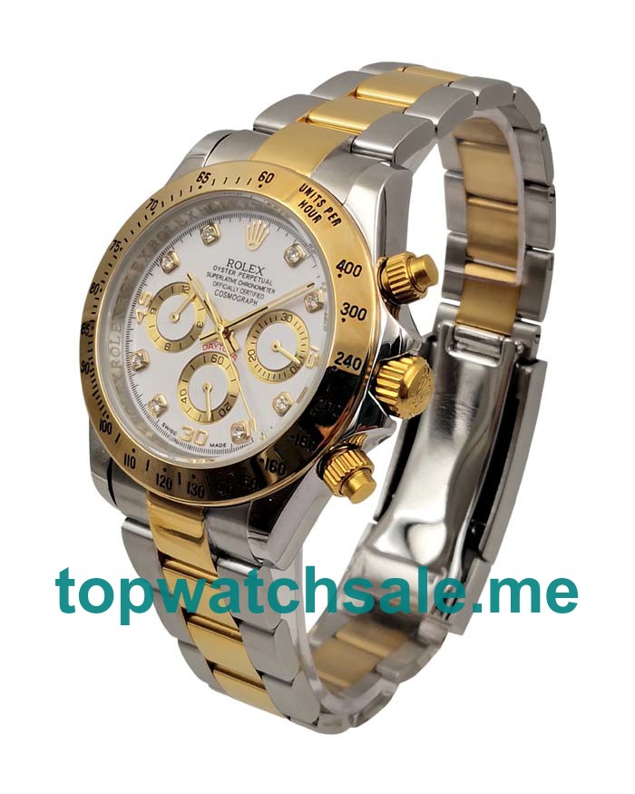 UK White Dials Steel And Gold Rolex Daytona 116523 Replica Watches