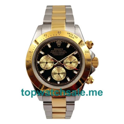 UK Black Dials Steel And Gold Rolex Daytona 116523 Replica Watches