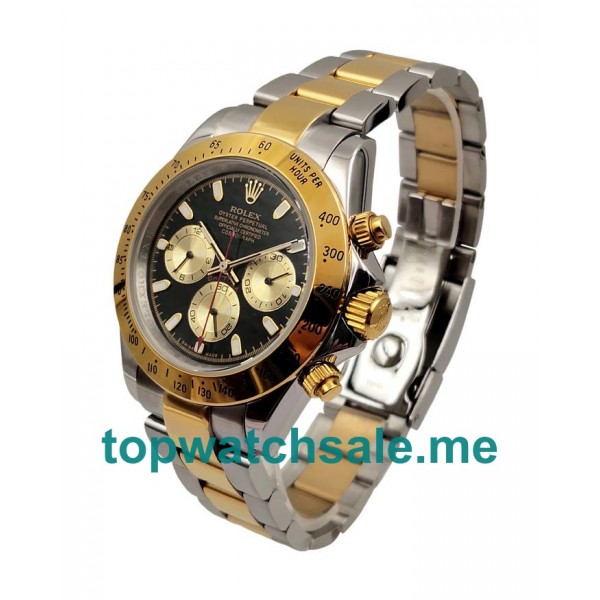 UK Black Dials Steel And Gold Rolex Daytona 116523 Replica Watches