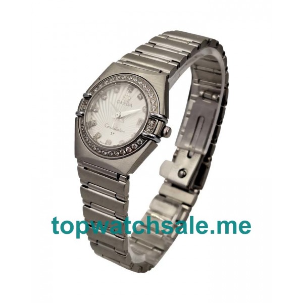 White Mother-of-pearl Dials Omega Constellation 123.15.27.20.55.001 Fake Watches UK With Diamonds