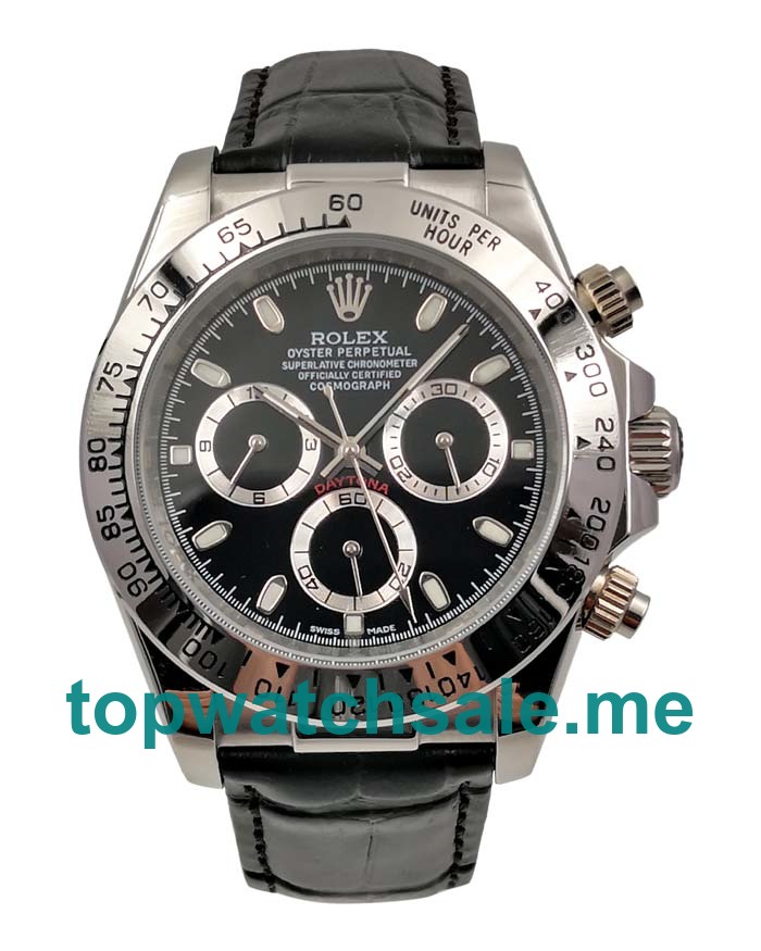 UK Black Dials White Gold Rolex Daytona 116519 Replica Watches