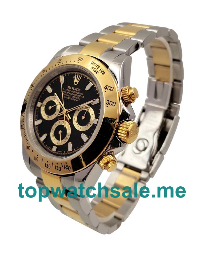 UK Black Dials Steel And Gold Rolex Daytona 116523 Replica Watches