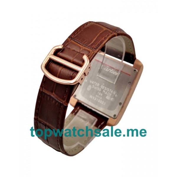 UK Silver Dials Rose Gold Cartier Tank Anglaise W5310004 Replica Watches