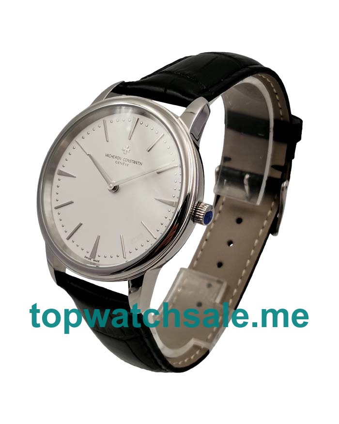 UK Silver Dials White Gold Vacheron Constantin Patrimony 81180/000G-9117 Replica Watches