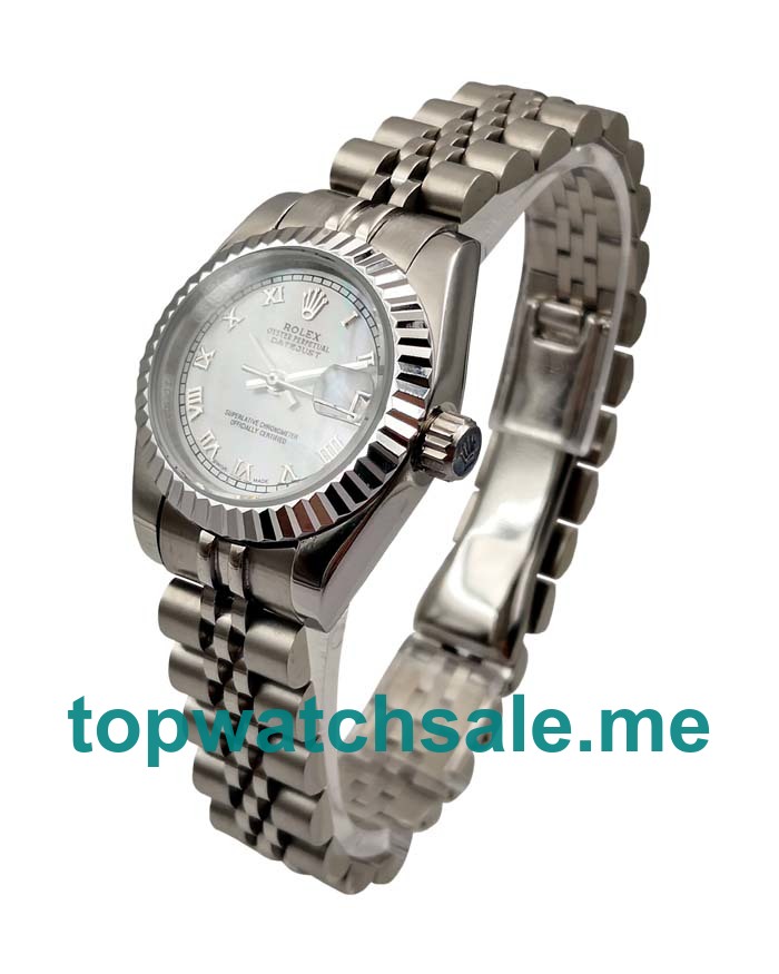 UK White Mother Of Pearl Dials Steel And White Gold Rolex Lady-Datejust 179174 Replica Watches