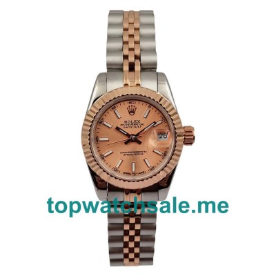 UK Rose Dials Steel And Rose Gold Rolex Lady-Datejust 179171 Replica Watches