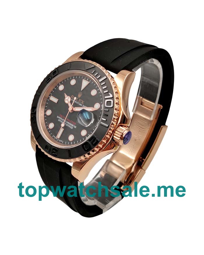 UK Black Dials Rose Gold And Steel Rolex Yacht-Master 116655 Replica Watches