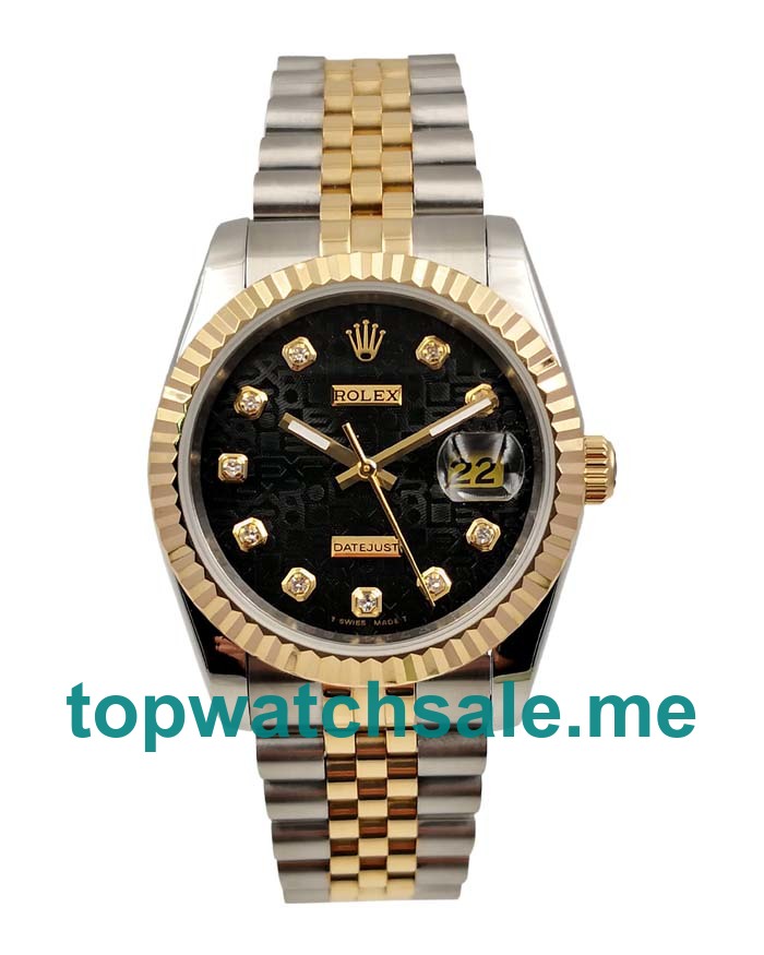 UK Black Dials Steel And Gold Rolex Datejust 116233 Replica Watches