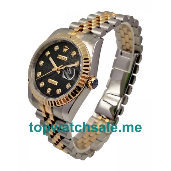 UK Black Dials Steel And Gold Rolex Datejust 116233 Replica Watches