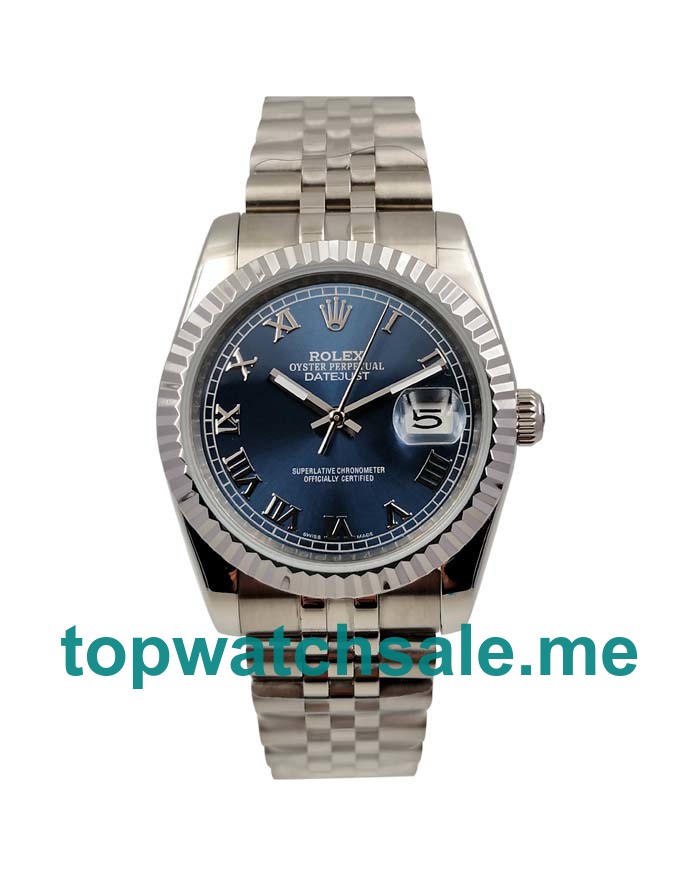 UK Blue Dials Steel And White Gold Rolex Datejust 116234 Replica Watches