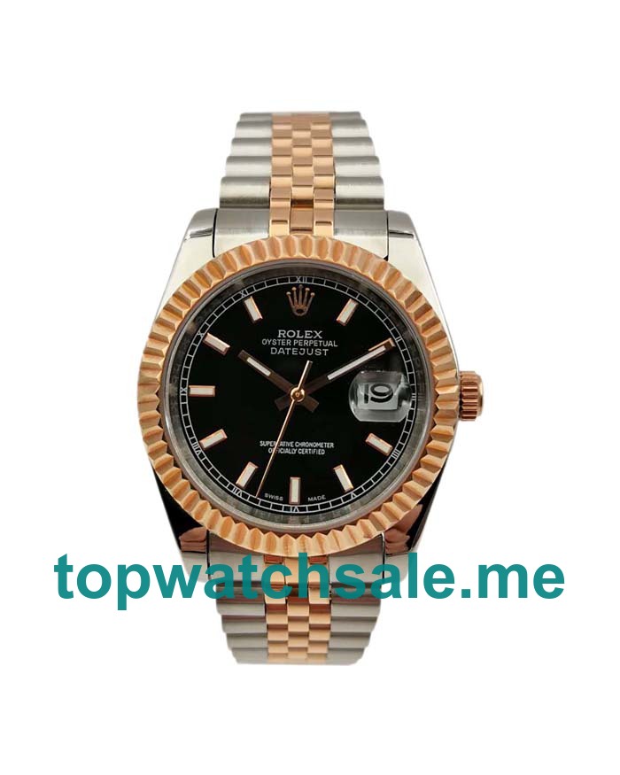 UK Black Dials Steel And Rose Gold Rolex Datejust 116231 Replica Watches