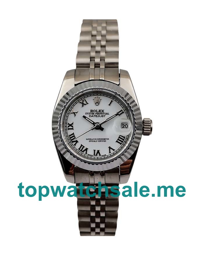 UK White Dials Steel And White Gold Rolex Lady-Datejust 79174 Replica Watches