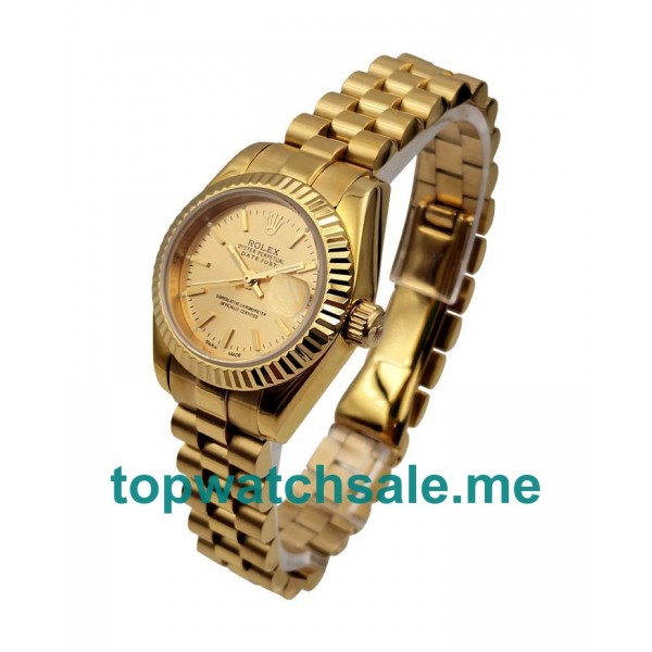 UK Champagne Dials Gold Rolex Lady-Datejust 69178 Replica Watches