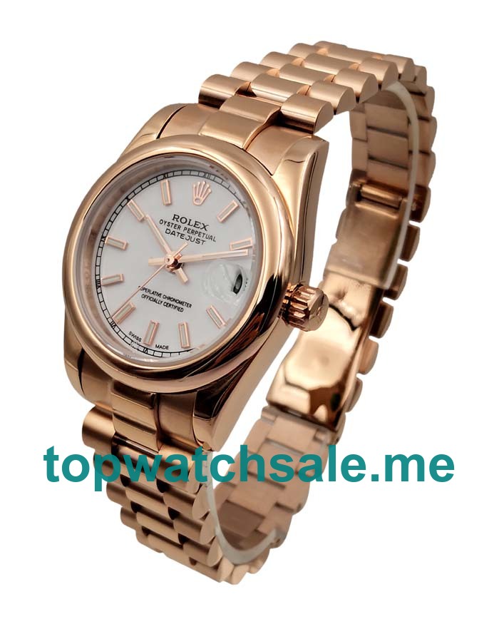 UK White Dials Rose Gold Rolex Datejust 178275 Replica Watches