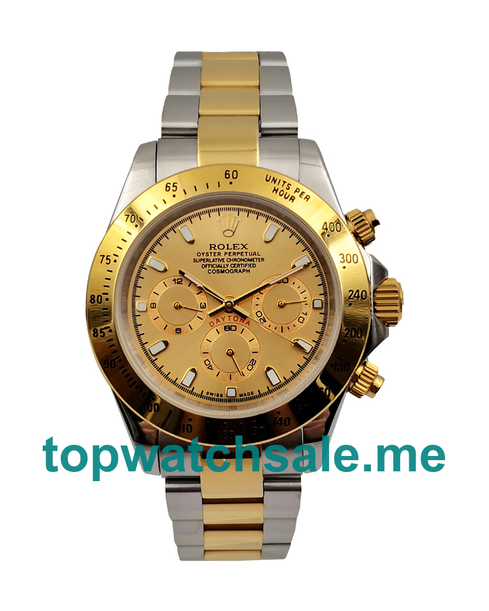 UK Champagne Dials Gold And Steel Rolex Daytona 116523 Replica Watches